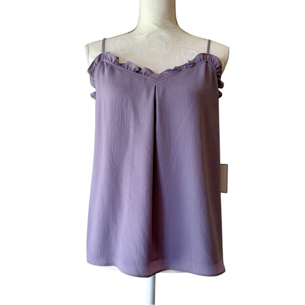 NWT 1. State Purple Willow Ruffled Sleeveless Camisole Medium